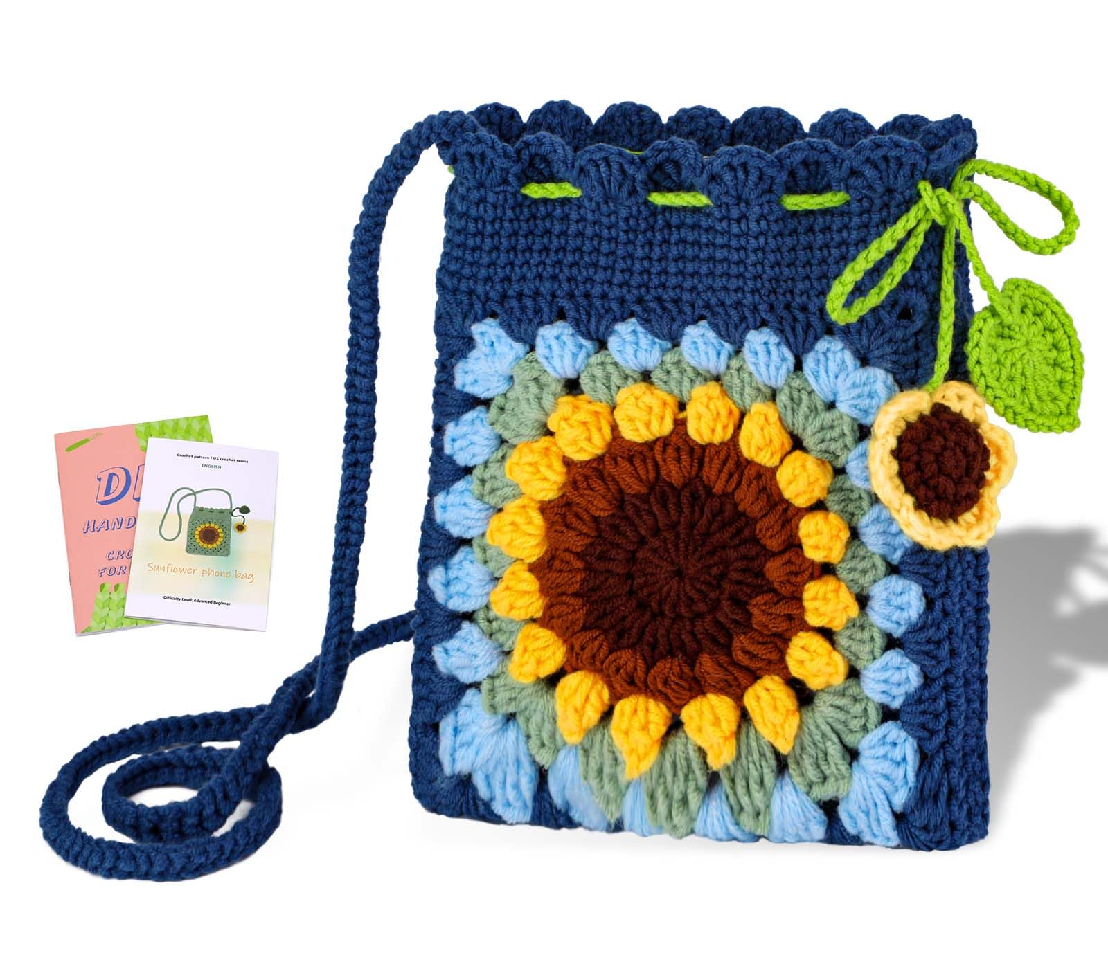 Beginner Crochet Kit - Make a Sunflower Phone Bag -10