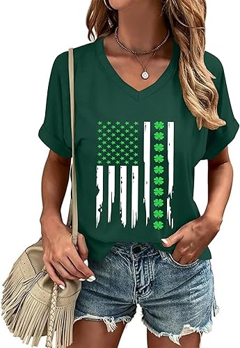 Ithalt St Patricks Day Shirt for Women Lucky Irish Shamrock Tshirt Saint Patrick