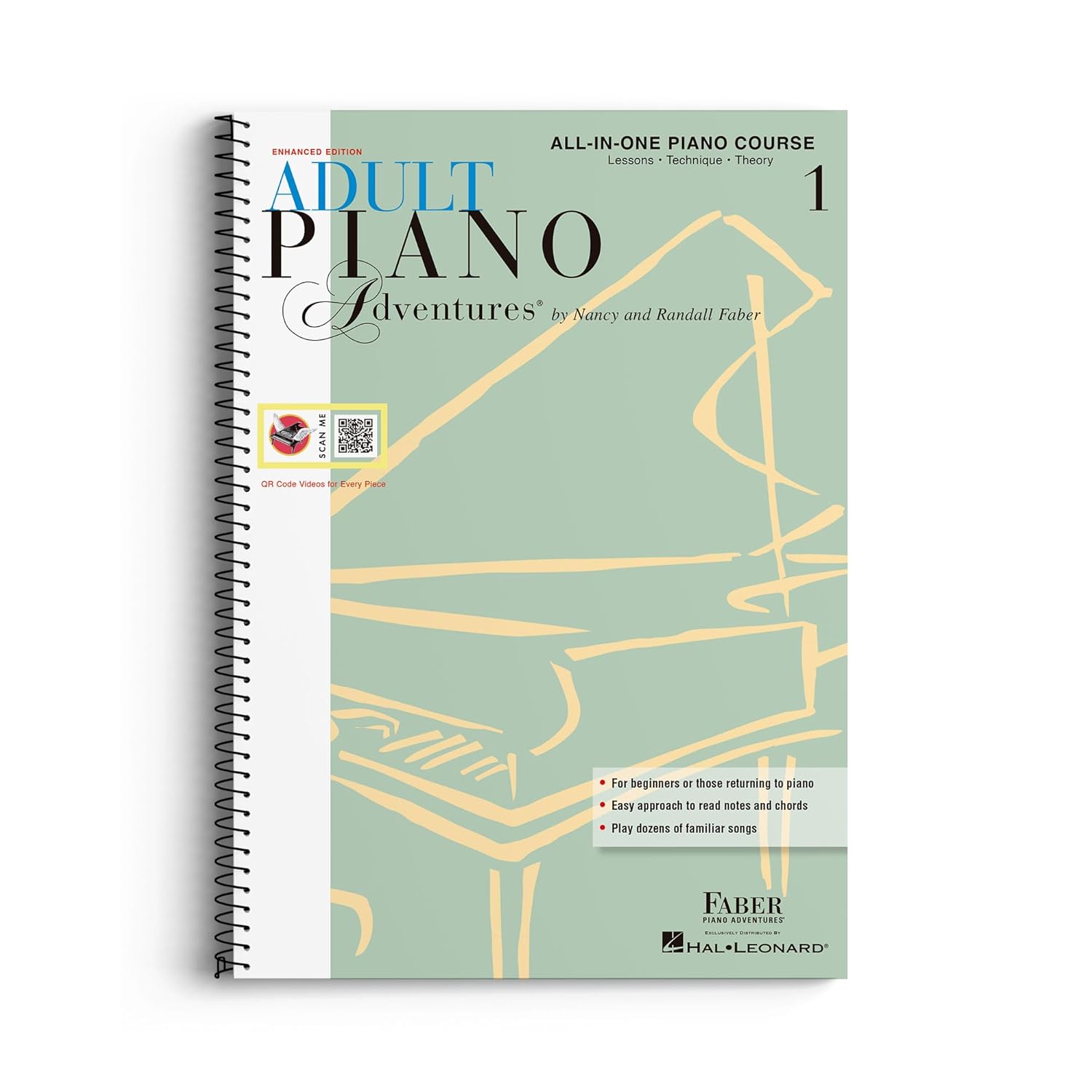 Adult Piano Adventures All-in-One Book 1: Faber Beginner Piano Course for Adults with Chords, Theory & Digital Audio