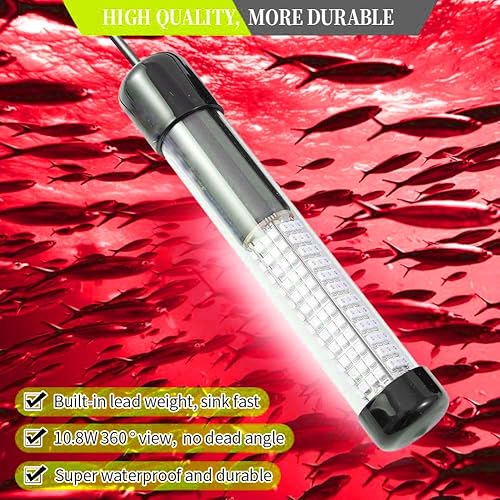 Miniatura 19 de Samdo IP68 Lámpara LED submarina de 12V para pesca, 1080 lúmenes, luz nocturna para barco, pesca de 8W Verde