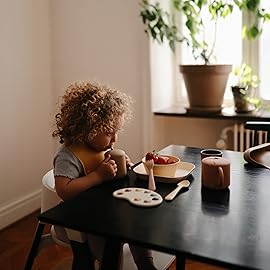 mushie Flatware Fork and Spoon Set For Kids | Made in Denmark (Daffodil)