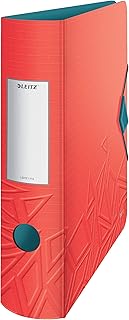 Leitz Qualitäts-Ordner 180° Active, A4, Breit, Abgerundeter Rücken, 8,2 cm breit, Gummibandverschluss, Leichtes Polyfoam, Plastik-Ordner, Urban Chic Serie, Rot, 11160020