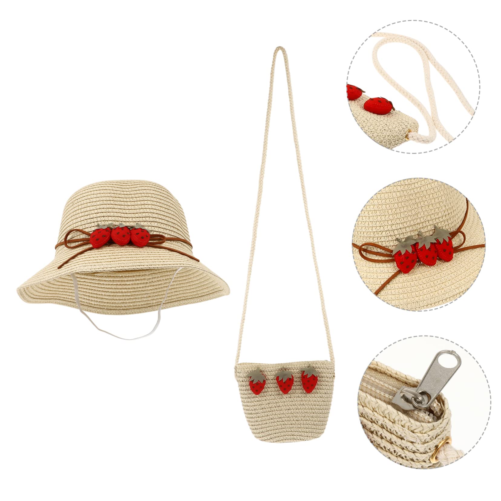 Beaupretty Sombrero de Sol de para Niñas con Bolso de Mano de Verano para Protección Solar Actividades al Aire