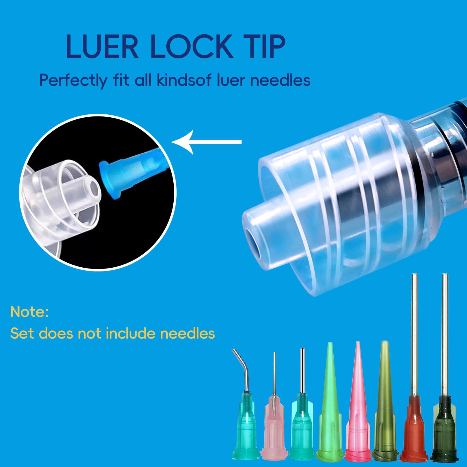 Jeringa Luer Lock de 1 ml (sin aguja), estéril, envuelta individualmente, paquete de 20, medición precisa de líquidos, diseño a prueba de fugas