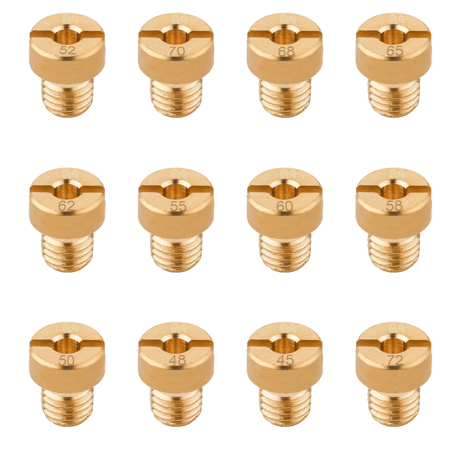 12 Buses Carburateur Cuivre Pour Mikuni VM22-VM30 - 45 à 72 Pour Motos 125-250cc