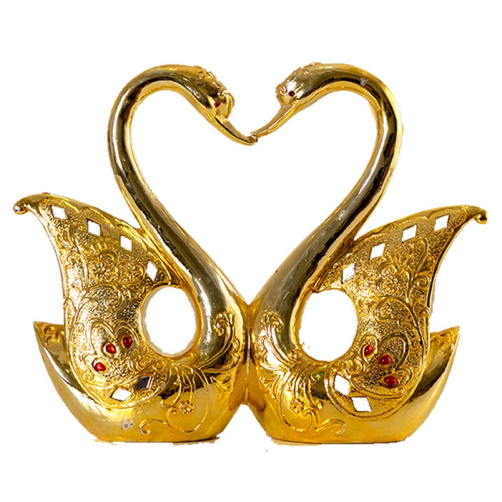 Art cadeau couple de cygnes pour décoration de mariage et anniversaire