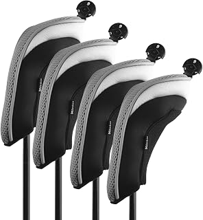 Andux Mesh Golf Hybrid Club Head Covers with Dial No. Tags 4pcs/Set (All The Same Size)