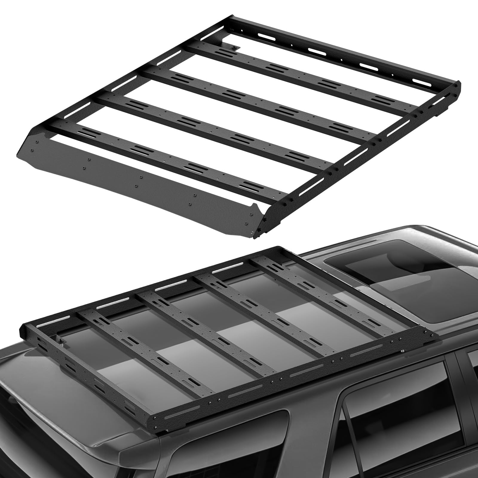 JWWY Toyota 4Runner Tailgate Ladder - Rear Door Extension Rack & Cargo Mount For 2010-2024+ Models (Black Alloy)