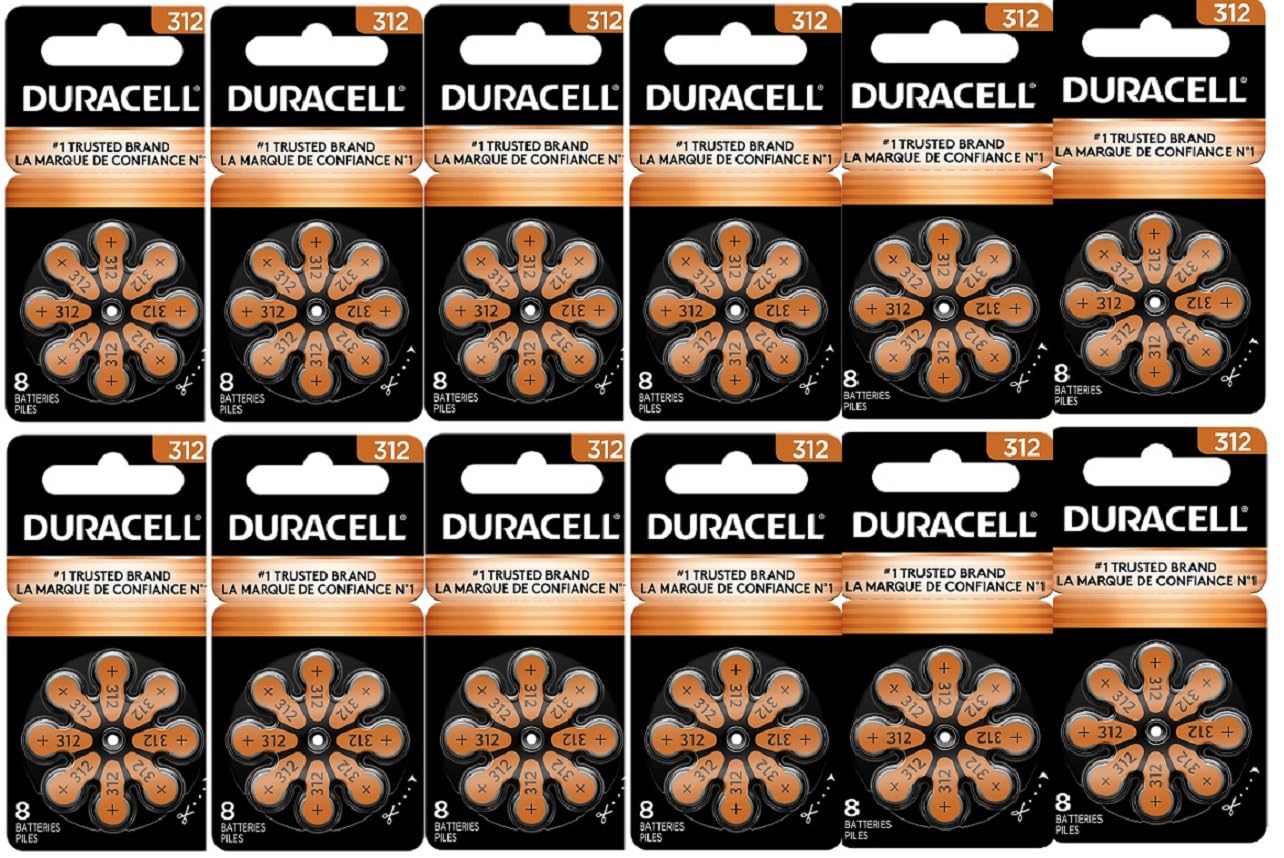 Duracell Hearing Aid Batteries Size 312 Pack 96 Batteries