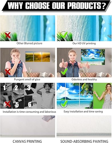 Miniatura 3 de YPY Paneles acústicos decorativos insonorizados arte de pared absorbente de sonido, paneles de pared con cancelación de ruido, tratamientos