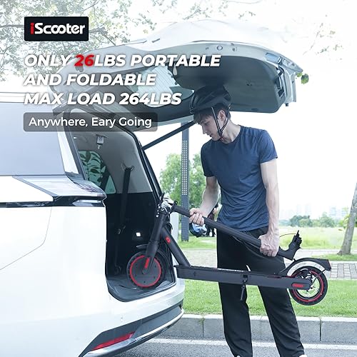 Miniatura 14 de iScooter Patinete eléctrico para adultos, motor eléctrico de 800 W, alcance de hasta 25 millas, velocidad máxima de 25 MPH, neumáticos todoterreno