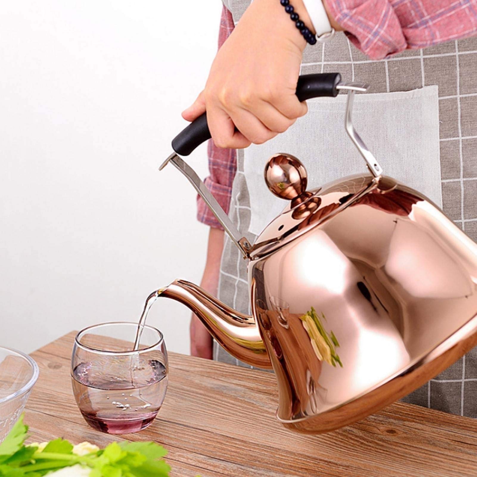 hervidor esmaltado, Acero inoxidable de 2 litros adecuado for hervir agua y té en