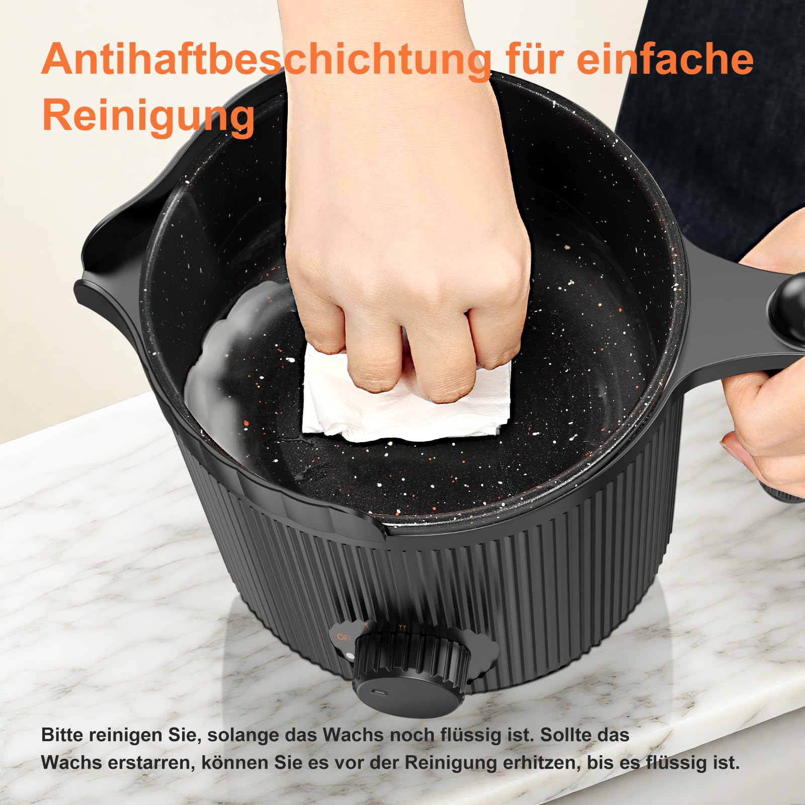 Venpow Wachsschmelztopf Kerzen selber machen Set für Erwachsene Anfänger inkl Wachsschmelzer Rührlöffel Thermometer Docht