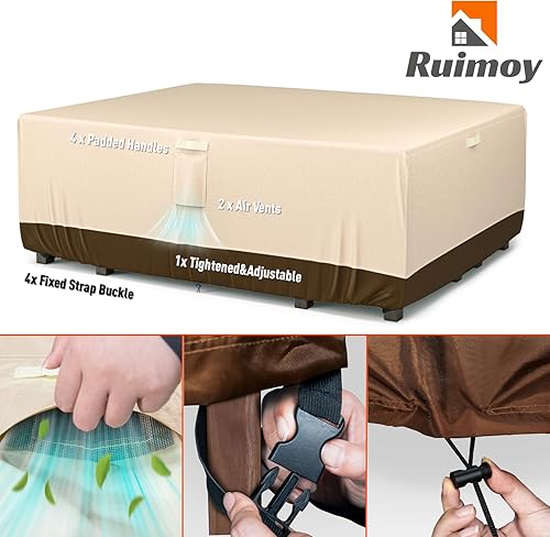 Vista 15 de Fundas para muebles de patio, funda impermeable para muebles de exterior, uso general, fundas para mesa exterior y silla, resistentes 600D
