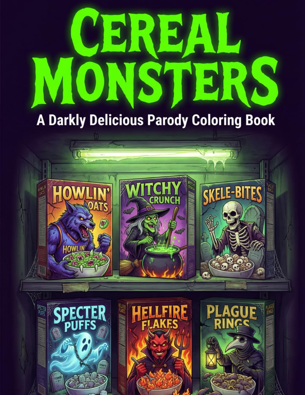 Cereal Monsters: A Darkly Delicious Parody Coloring Book: Subtitle: 40 Horrifying Breakfast Designs for Adults Who Like Their Humor Dark and Their Cereal Deadly (Dark Visions)
