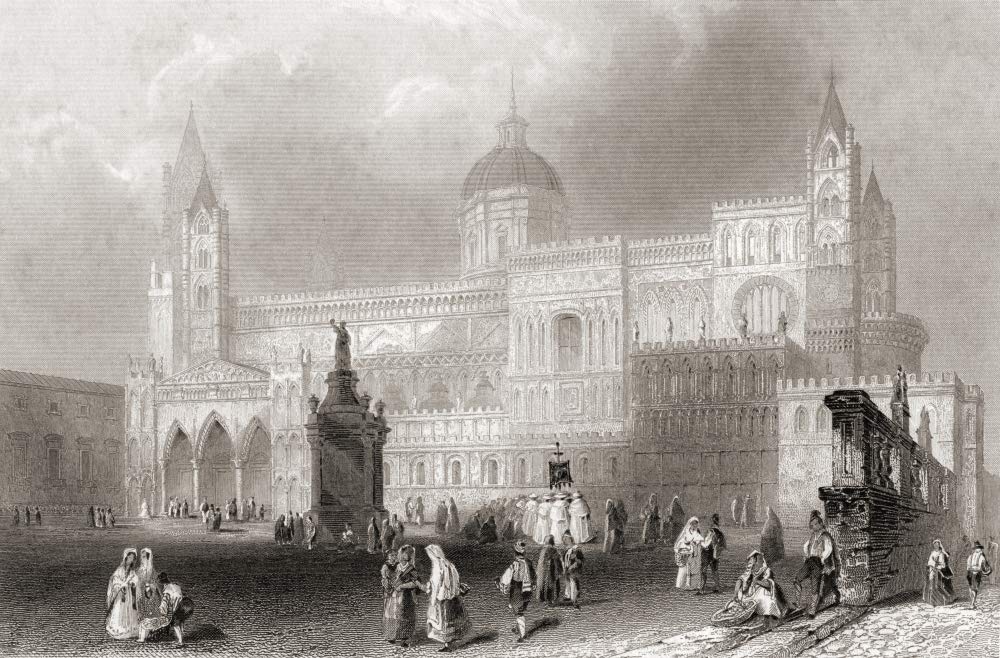 Palermo Cathedral, Palermo, Sicily, Italy. From A 19th Century Engraving. by Ken Welsh / Design Pics (34 x 22)