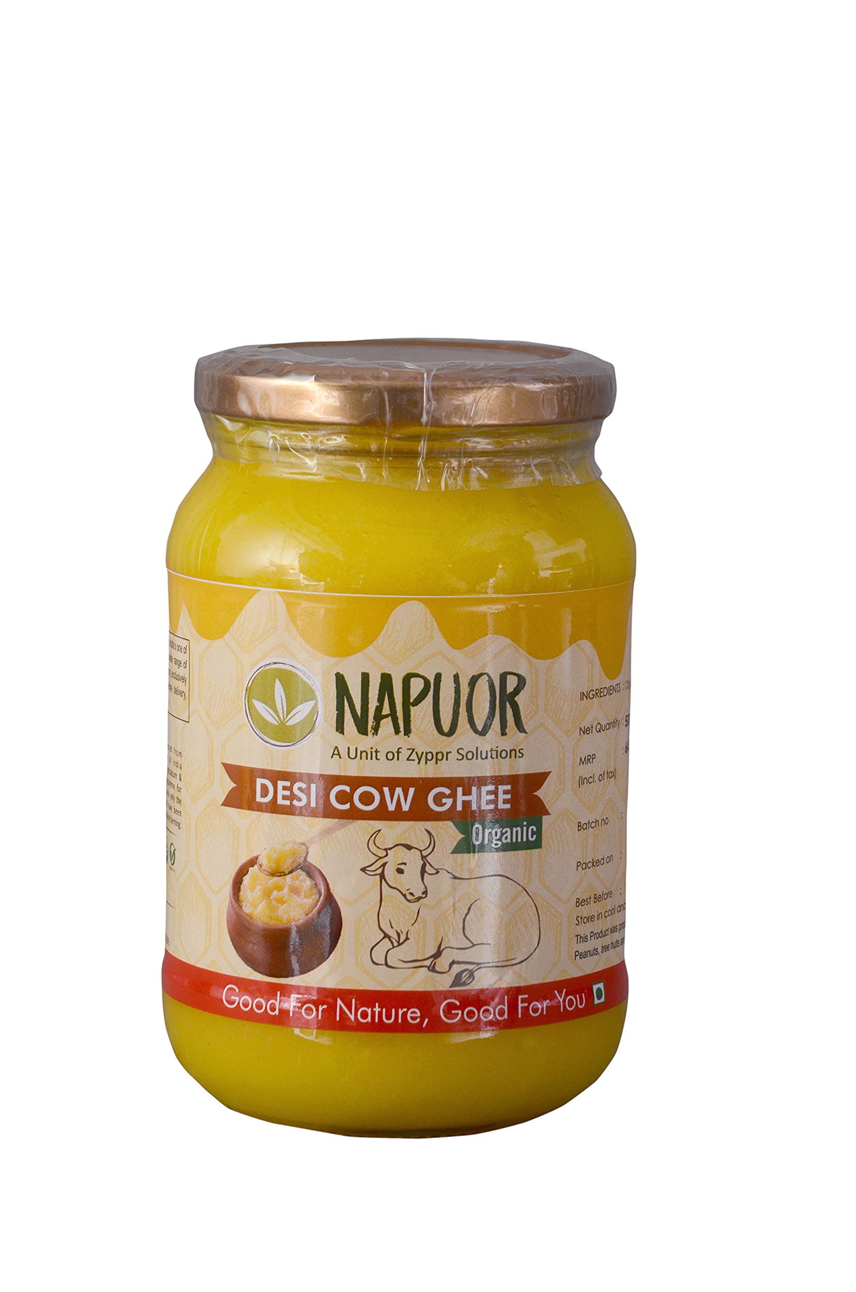 NaPuOr Desi Organic Ghee (500ML) Empowering Dairy Farmers