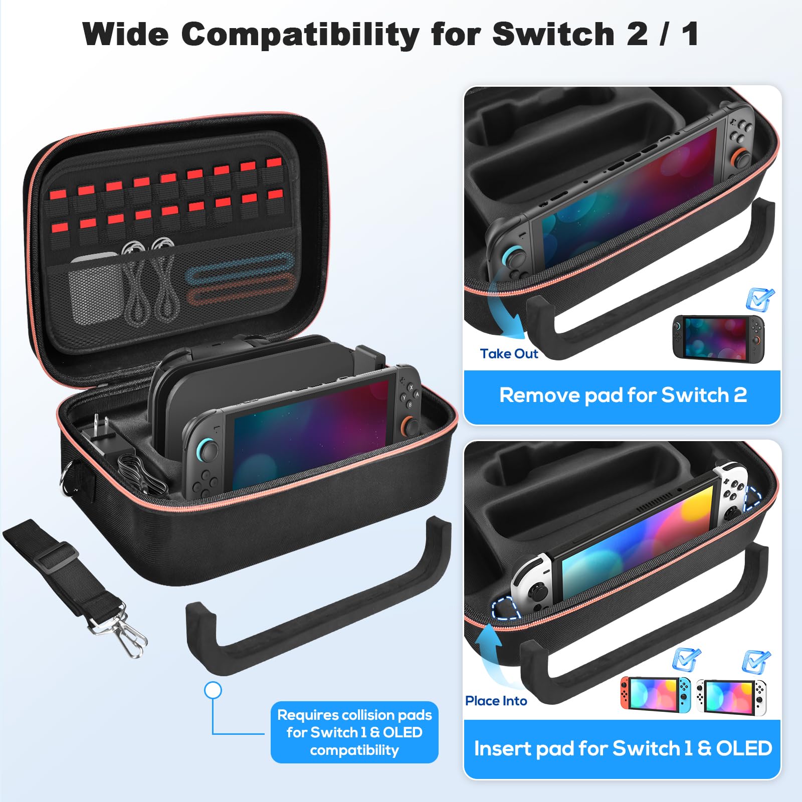 Gorixer Switch Case for Nintendo Switch 2(2025) or 1 and OLED Models(2021),Stores 18 Game Cards for Nintendo 3DS & 2DS Games