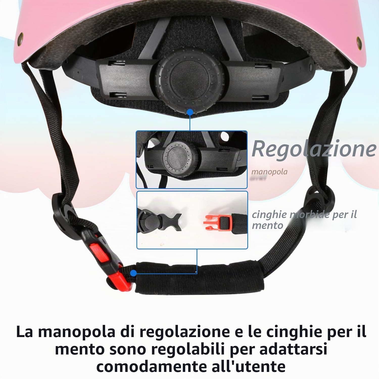 Casco per bambini regolabile, casco da bicicletta per bambini resistente agli urti e agli impatti, 11 prese d'aria, imbottitura in schiuma