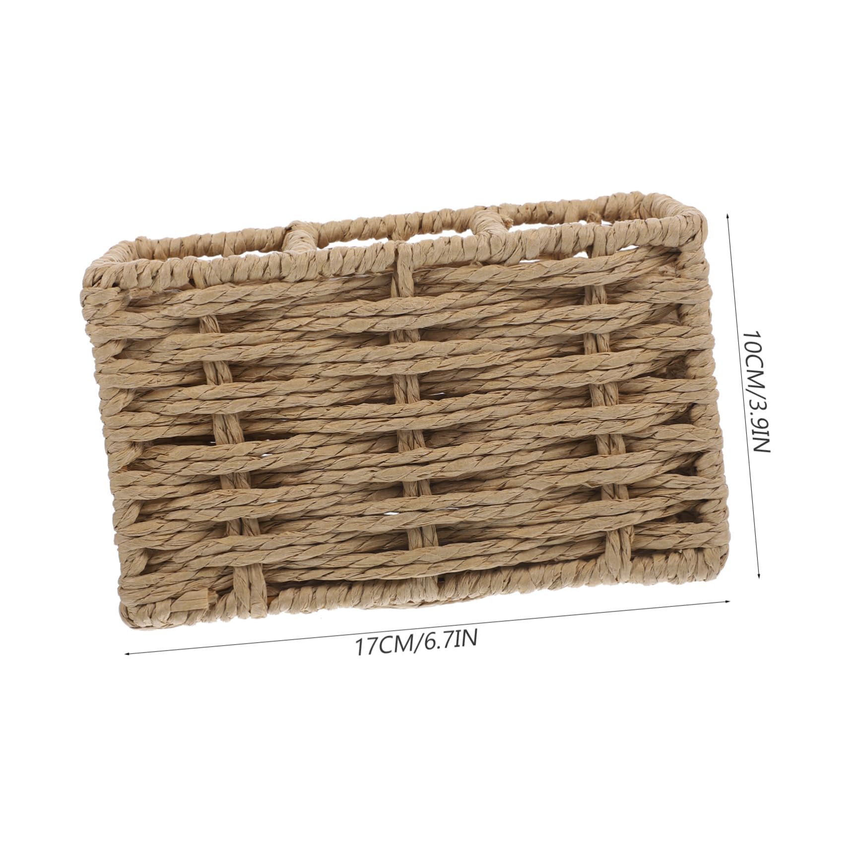 HEMOTON Cesta De Almacenamiento Para Utensilios De Cocina De Papel Trenzado Organizador Compacto Para Cubiertos Y Utensilios Para Encimeras Y Fiestas Color Beige