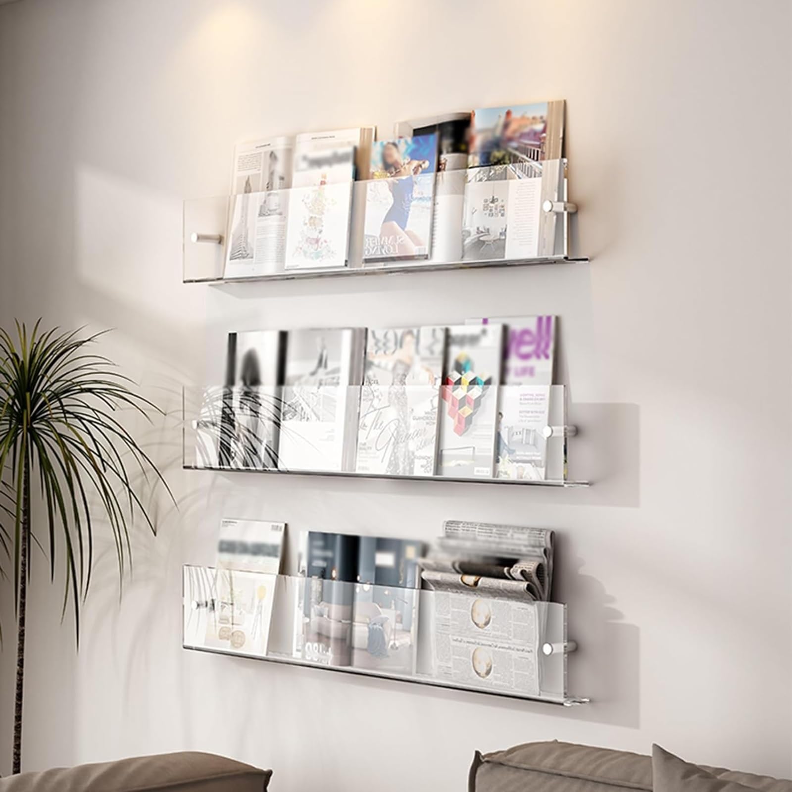 フクれいみシェルフ Amazon.com: Clear Acrylic Magazine Organizer 3 Pieces Clear