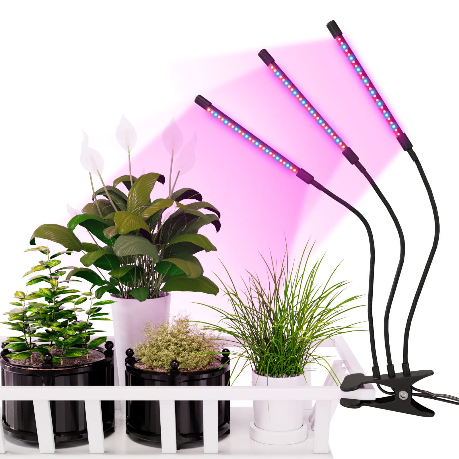 Amazon | 植物育成ライト 27W 観葉植物 ledライト クリップ式 3ヘッド