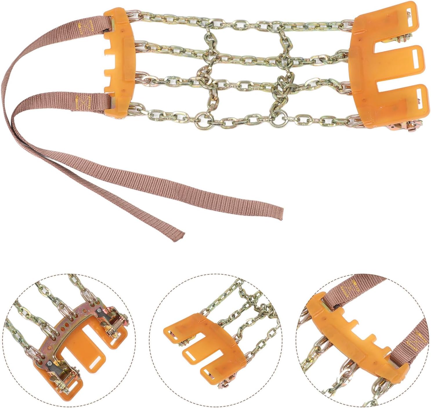 Abaodam Heavy Duty Snow Chains for Car Tires Large Size 215-285mm Anti-slip Manganese Steel Emergency Traction Chains for Suv and Passenger Vehicles in Snow and Ice Conditions