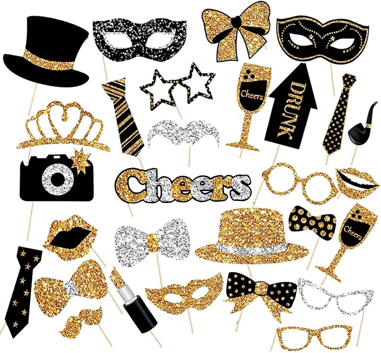 Dokeawo Lot de 43 accessoires de photomaton de Noël pour enfants et adultes