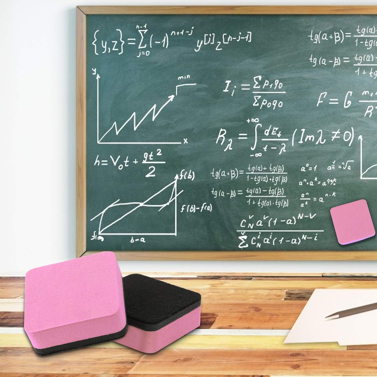 Dry Erase Erasers, 48 Pack Magnetic Whiteboard Eraser Chalkboard Cleansers Wiper for Classroom Office and Home (Pink) : Office Products