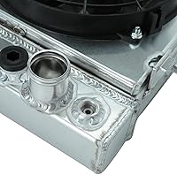 Vista 8 de 26mm AA5052 Kit de radiador de aluminio+cubierta de ventilador+relé de ventilador de termostato Compatible con 1984-2001 J-eep Cherokee XJ Comanche