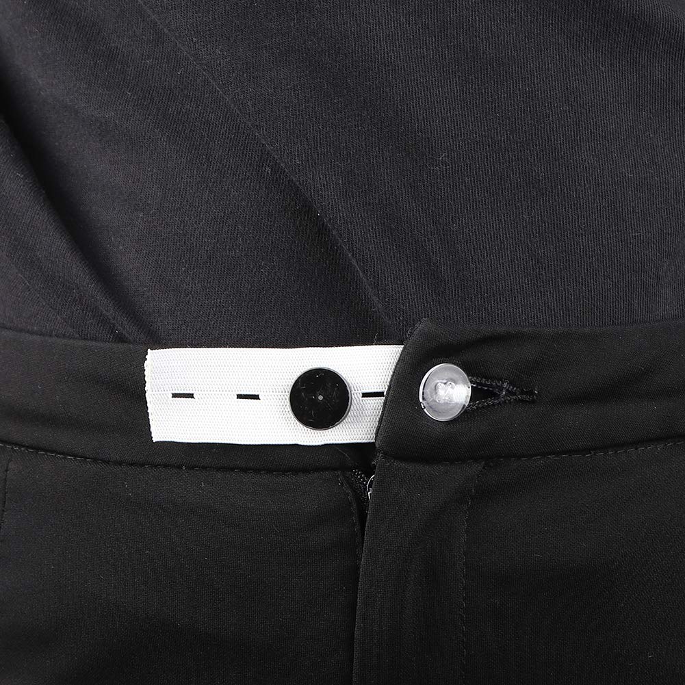 GOTOTOP 6 piezas cinturón extensión hebilla pantalones de maternidad ajustables extender banda elástica cinturón de embarazo blanco y negro cinturón ventral (blanco)