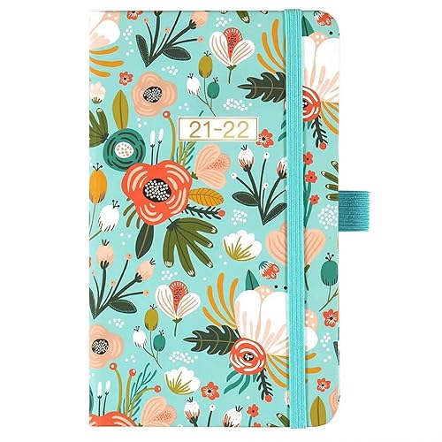2021-2022 Pocket Diary - 2021-2022 Weekly &amp; Monthly Pocket Diary, Jul 2021 - Jun 2022, 6.3" x 3.8", Colorful Cover with Pen Holder, Inner Pocket, Note Pages, Elastic Closure, Monthly Tabs