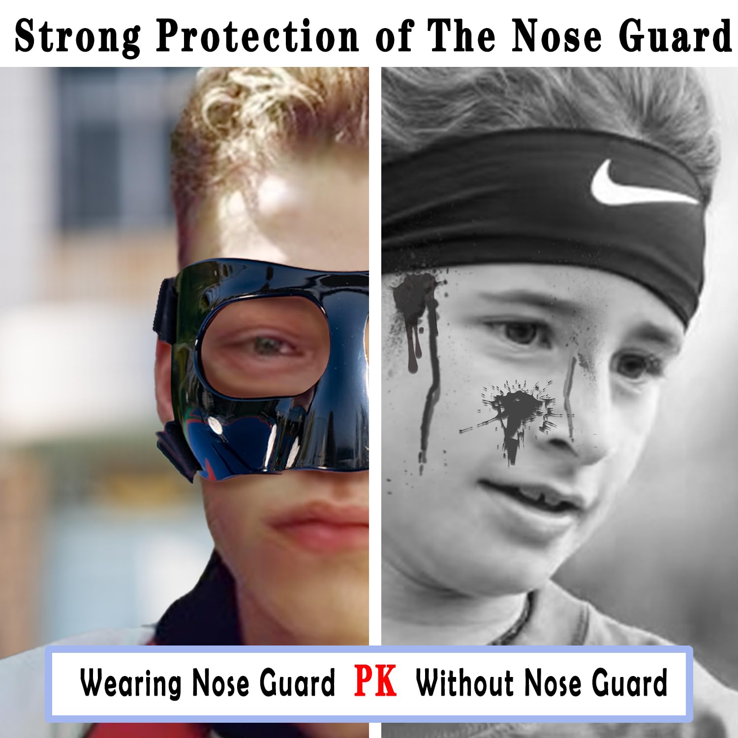 Masque De Protection Nez Cassé Réglable - Sport Basket, Football - Adulte/Ado - Transparent Et Respirant