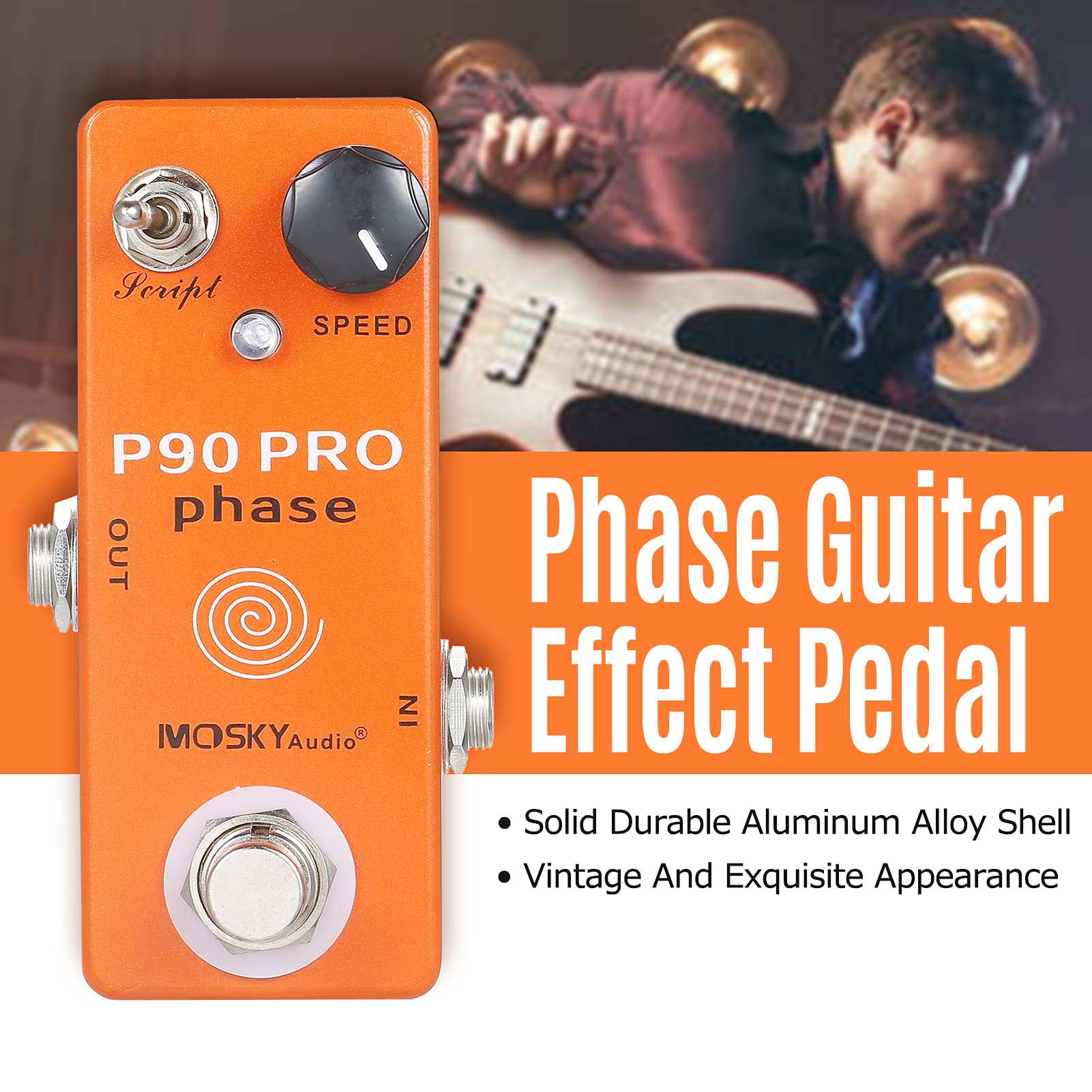 Btuty Chitarra HASE Phaser Pedale Effetti Chitarra Singolo Vintage Phaser Pedale Effetto