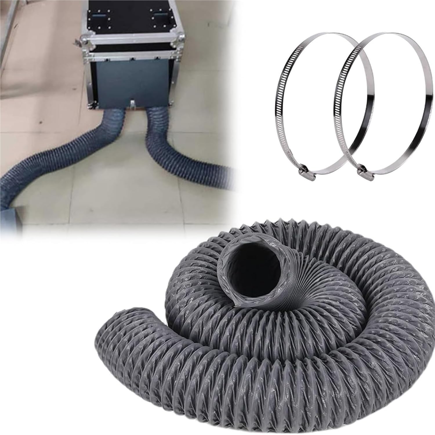Home Ducting Hosing, Dia 85-605mm, Easy Storage, PVC Folding Flexible Exhaust Fan Hose, Drying And Exhaust for HVAC Ventilation(Diameter - 175 mm)