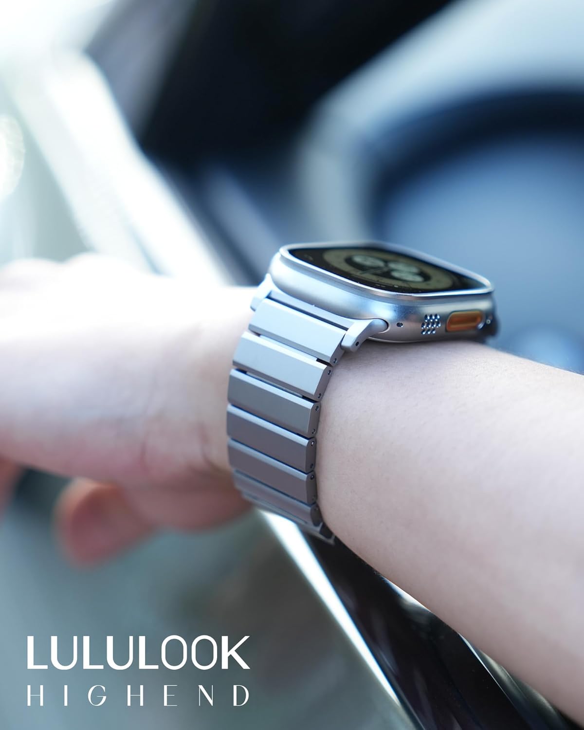 LULULOOK Titanium Band for Apple Watch Ultra 3/Ultra 2 49mm, Adjustable Magnetic Clasp Titanium Metal Straps, Men’s iWatch Band for Ultra with DLC Scratch Resistant Coating - Image 5