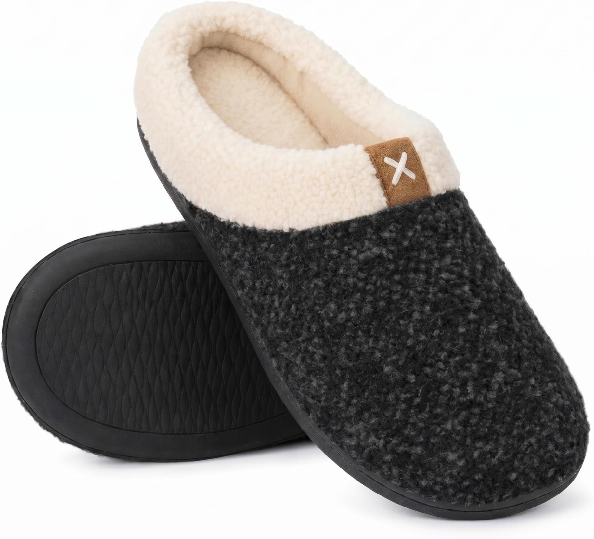 ULTRAIDEAS Men's Bedroom Slip On House Slipper with Memory Foam, Indoor Home Shoe Slipper with Non Slip Rubber Sole for Outdoor, Gift for Men