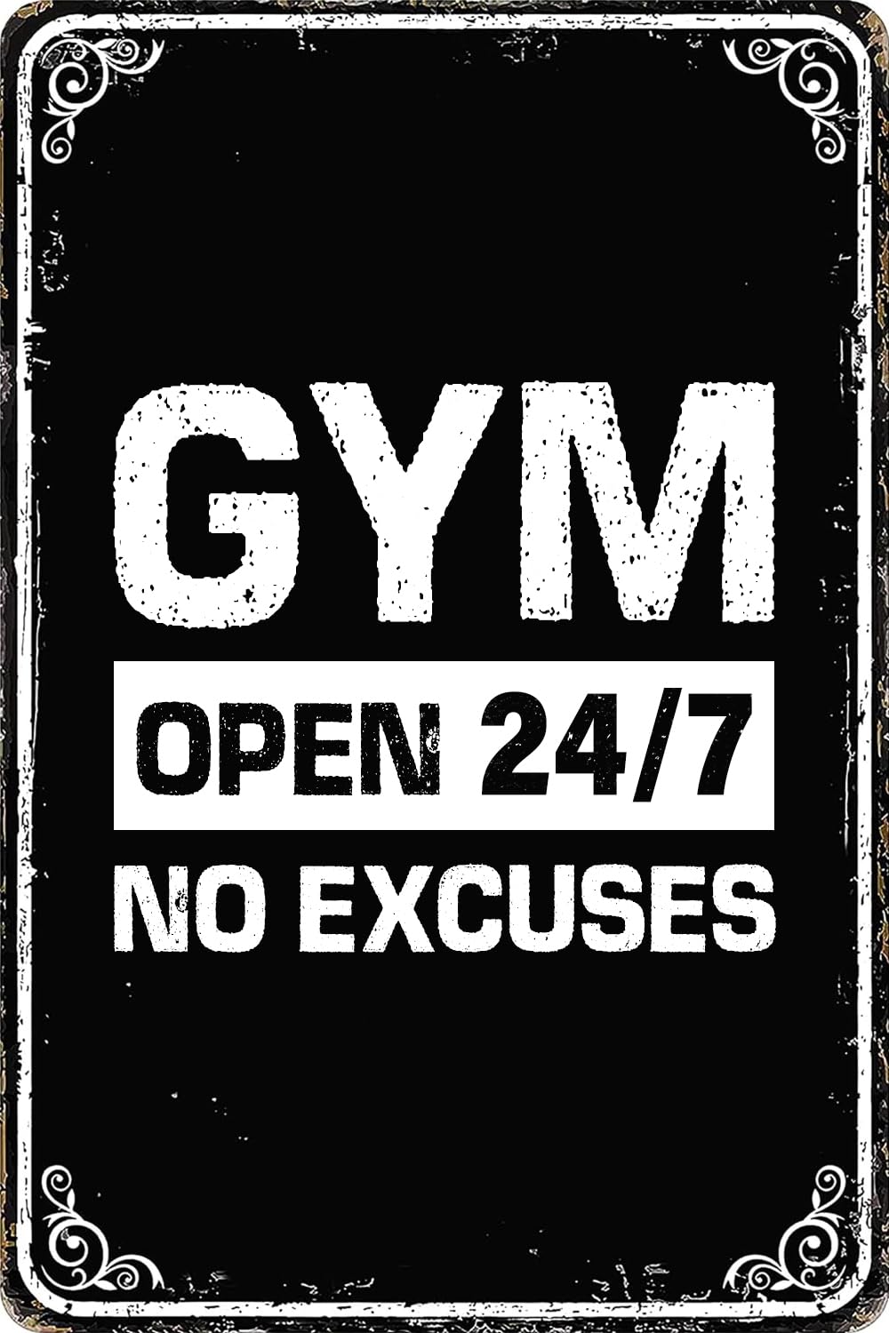Funny Vintage Metal Tin Signs Gym No Excuses Motivation Quote Retro Poster For Home Gym Business Garage Office Wall Art Decor Plaque Sign 8x12 Inch