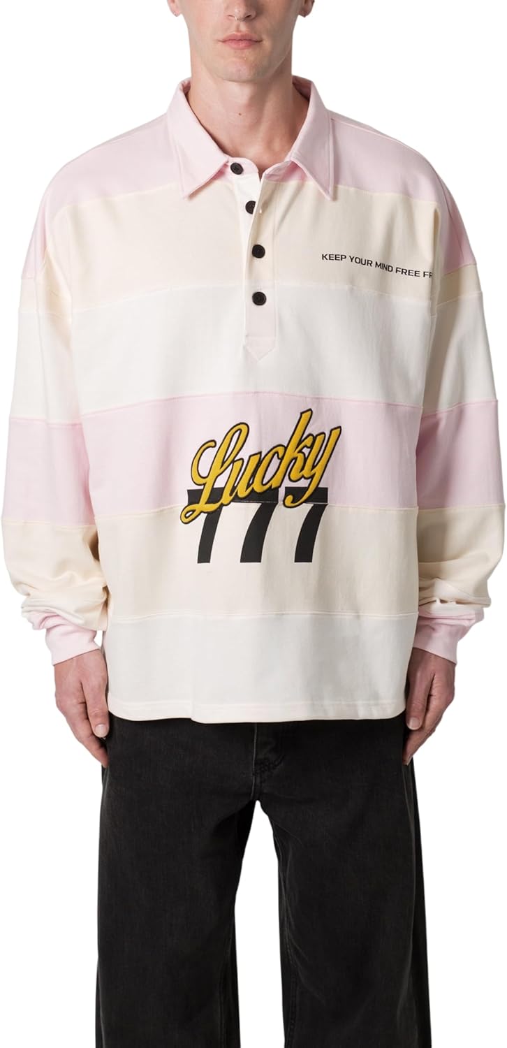 mnml Men's 777 Lucky Striped Rugby