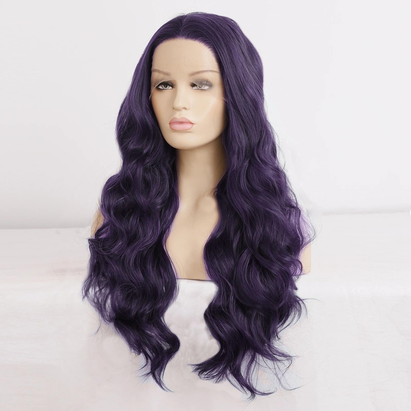 RONGDUOYI Neon Green Wigs for Women Free Part Synthetic Lace Front Wig Ombre Color Black and Green Wigs Glueless Natural Hairline Daily Use Cosplay Wig