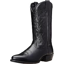 ADMLZQQ Mens Classic Embroidered Snip Toe Casual Boots Mid Calf Cowboy Boots for Men Western Boot