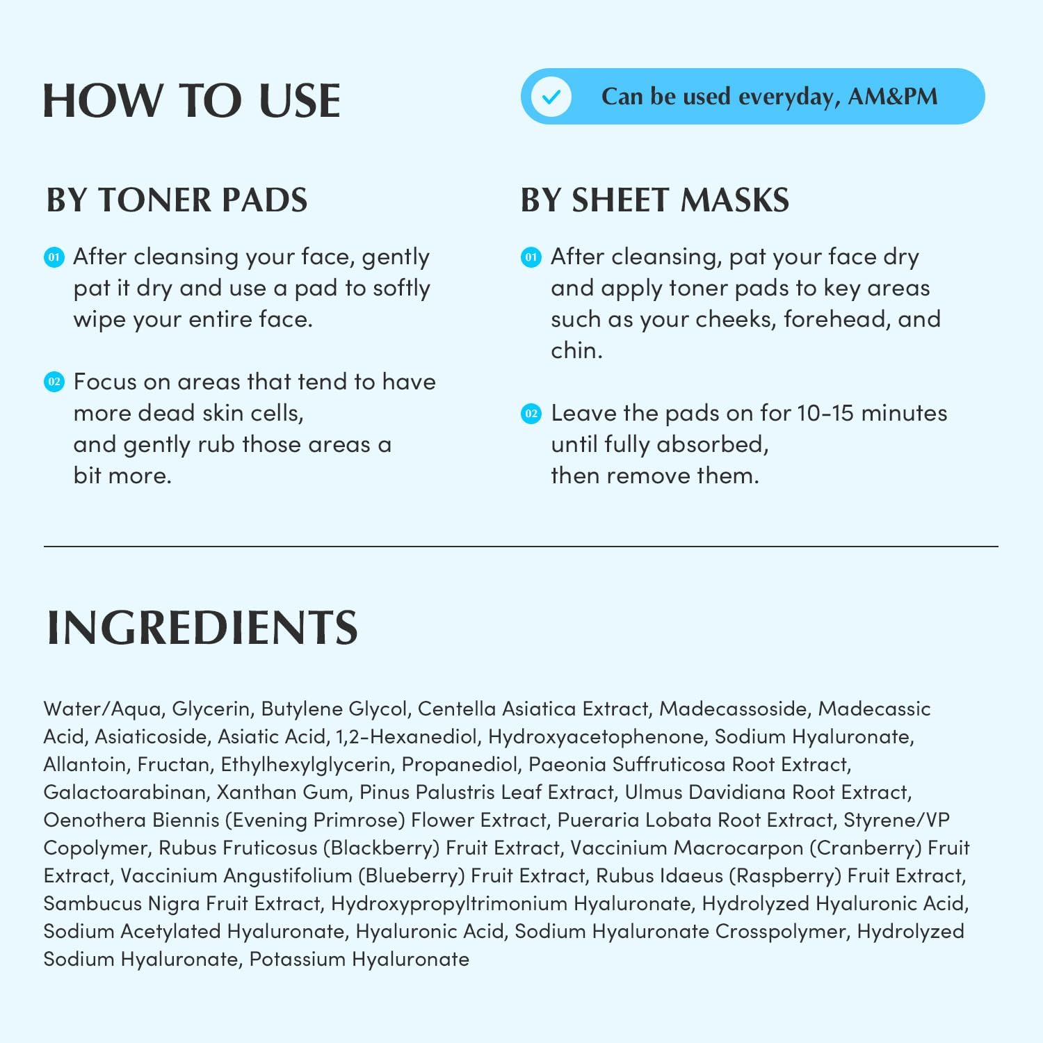 EQQUALBERRY Swimming Pool Toner Pads - Dual-Textured Facial Toner Pads for Pore Care and Gentle Exfoliation | Boosted Hydration with Hyaluronic Acid | Korean Toner Pads for Face (70 Pads) - Image 9