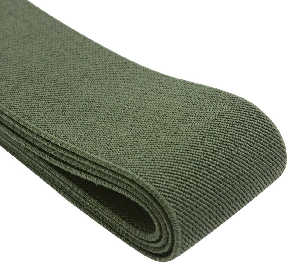 Strapcrafts 2-Inch Wide by 2-Yard Colored Double-Side Twill Elastic Band-Army Green 11070