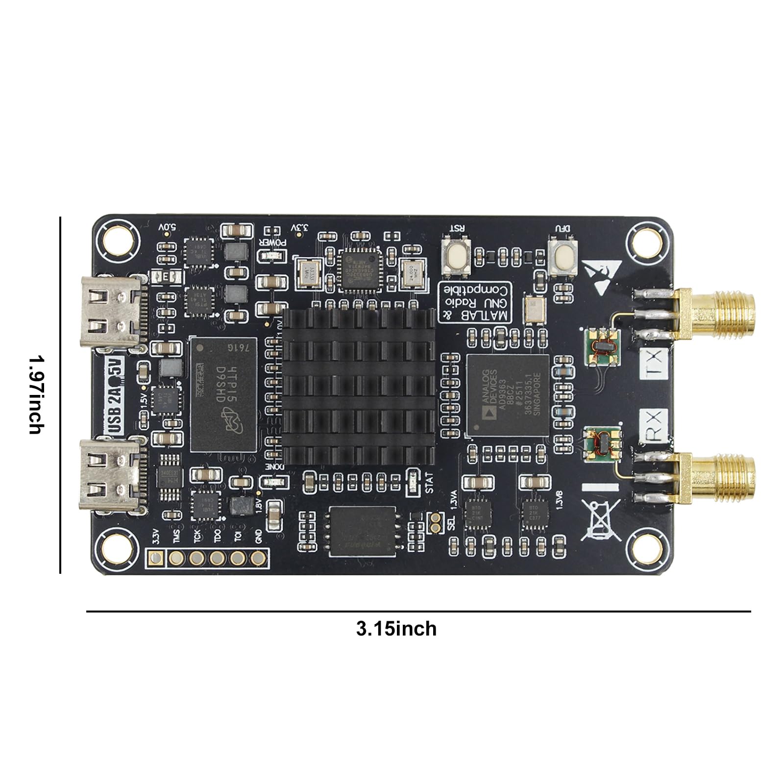 Scheda di sviluppo radio definita software 70MHz-6GHz SDR Scheda di sviluppo radio definita dal software ZYNQ7010 AD9363 per PlutoSDR Nano
