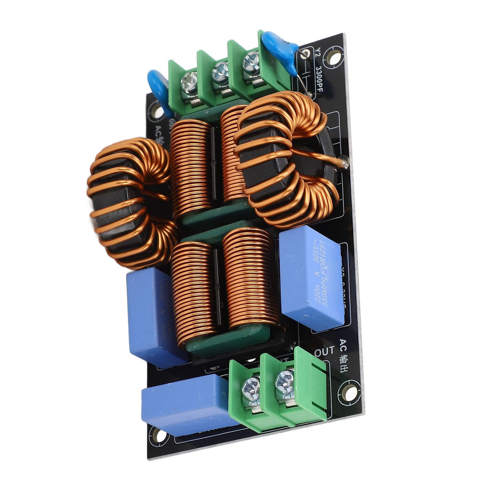 Jadeshay Filtre EMI d'alimentation CC, Filtre EMI 20a 3 étages Excellent Filtrage du Bruit Amplificateur Audio Carte De Filtrage d'alimentation AC110V-250V