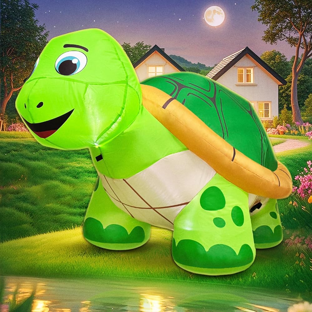 5 ft tortoise inflatable decoration with lights