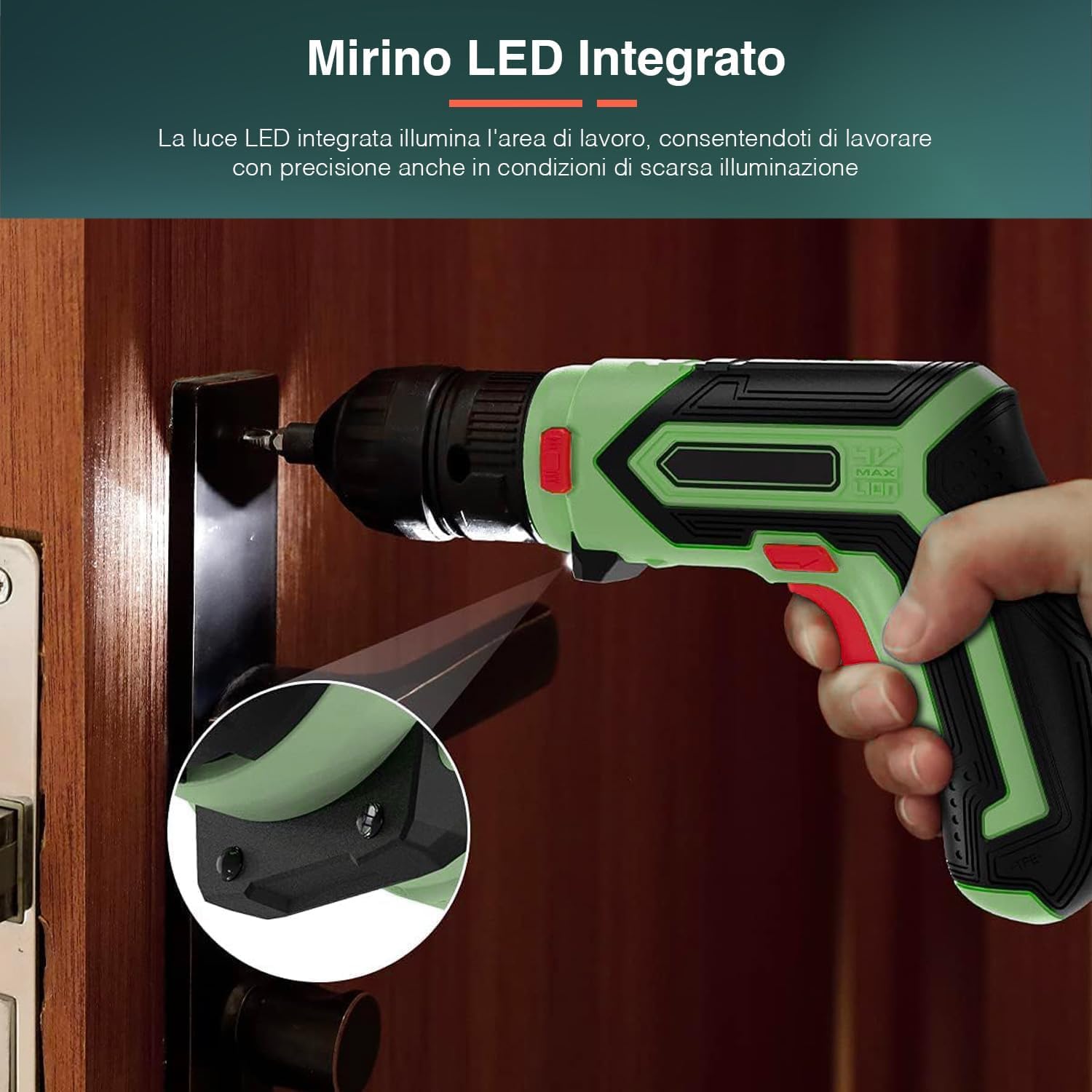 Avilia Set Avvitatore Multifunzione 4V con Batteria 1,5 Ah e Valigetta - Mini Trapano con 26 Accessori, con Motore in Rame e Luce LED Integrata