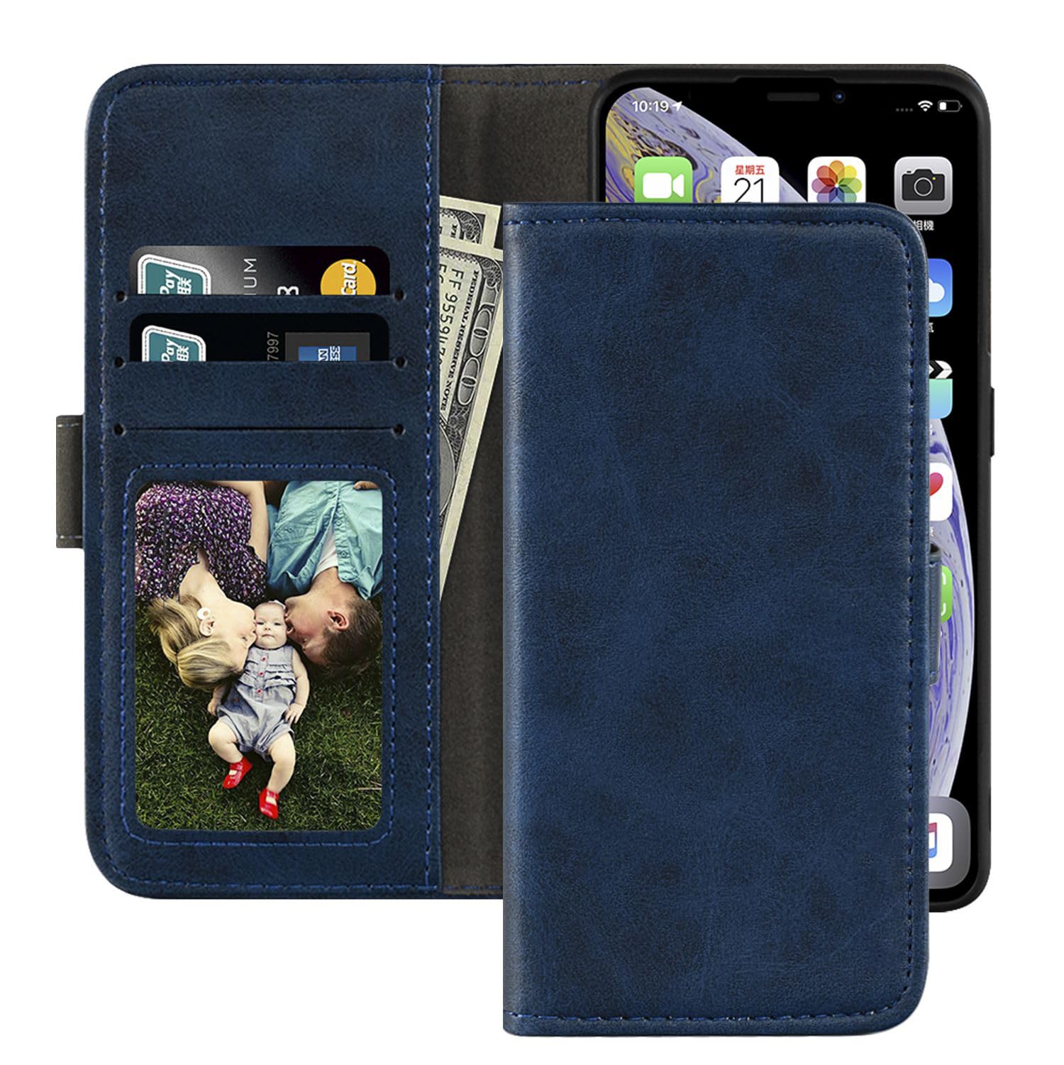 Custodia In Pelle PU Con Flip Magnetico Per Doogee Blade 20 4G, 3 Slot Carte + Tasca Nascosta E Porta Foto, Marrone
