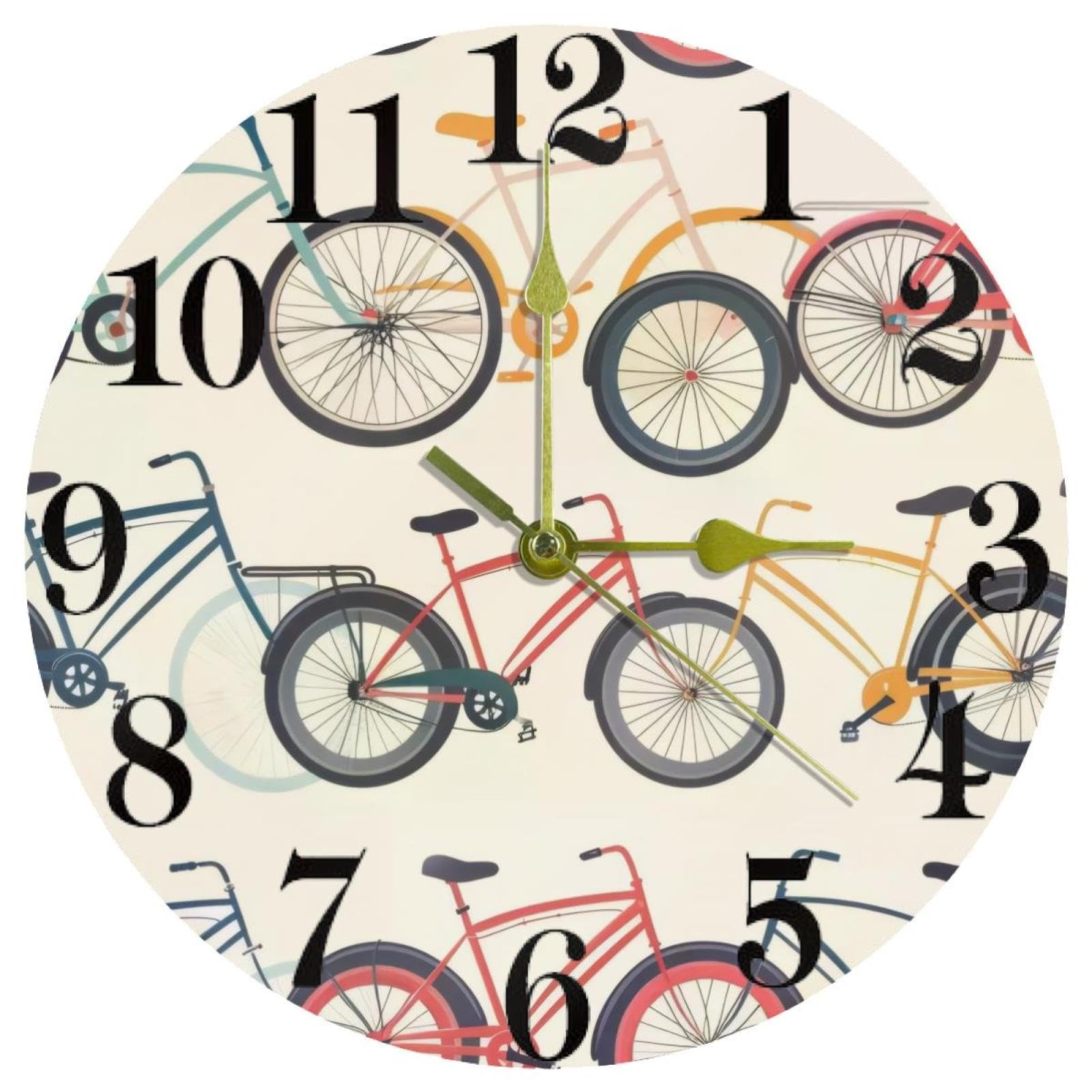 Horloge murale vélos silencieuse et précise pour décorer