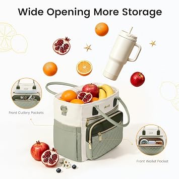 LOVEVOOK Insulated Lunch Box for Women,Large Adult Lunch Cooler Bag Women